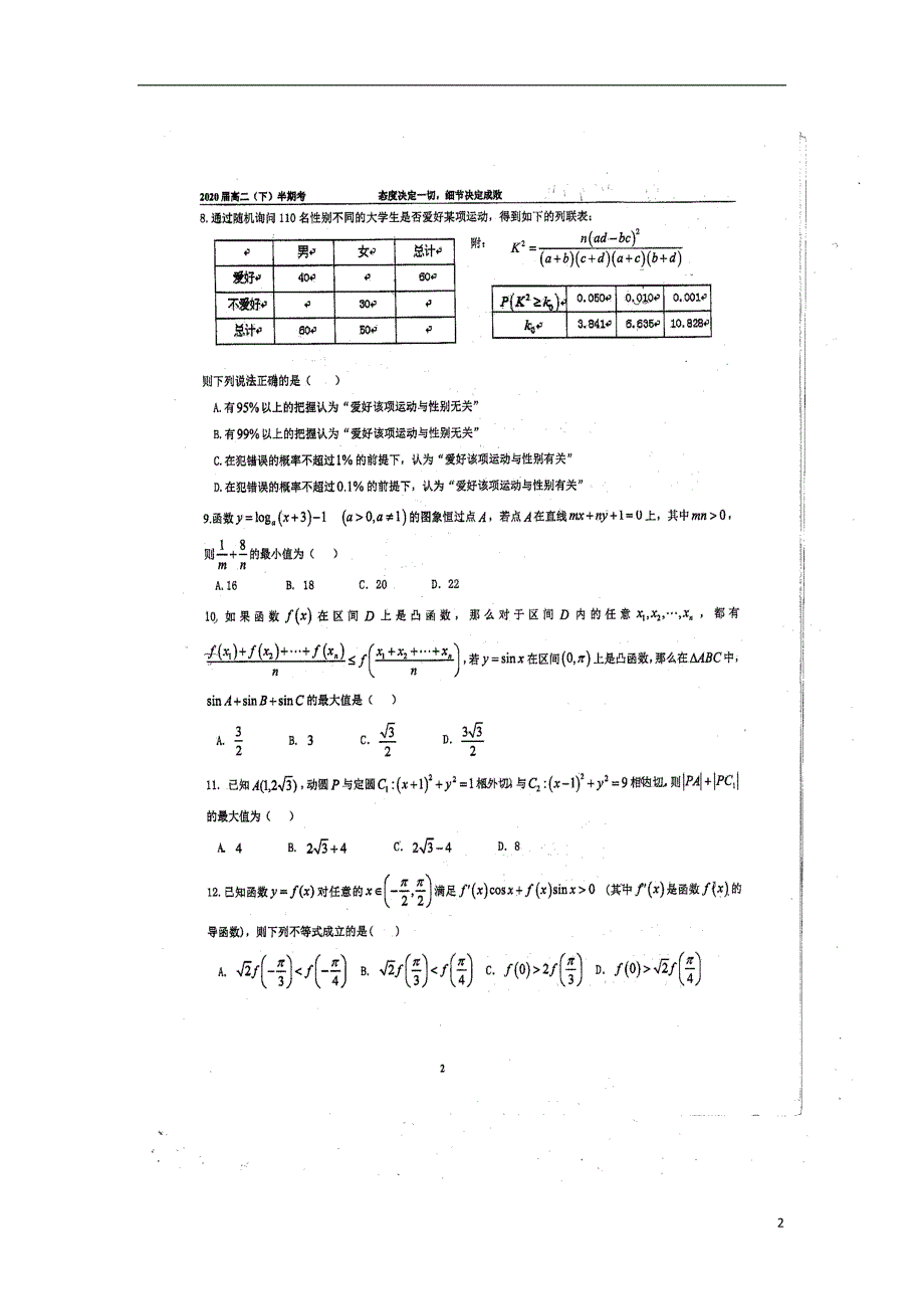 福建高二数学期中文.doc_第2页