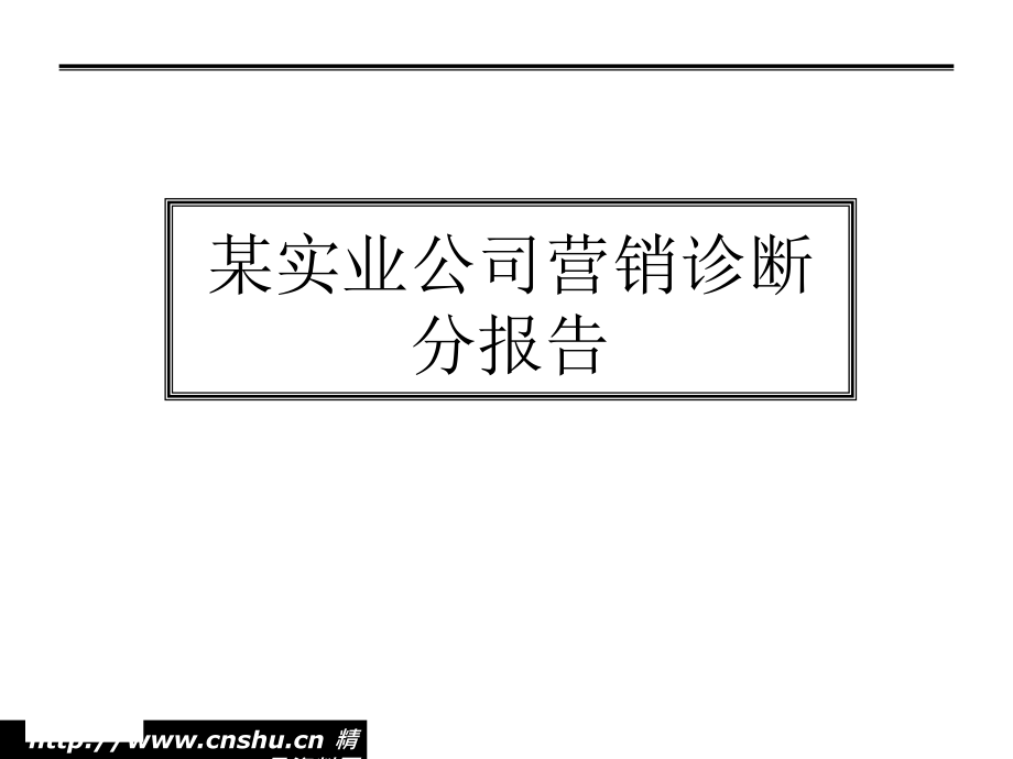 实业公司营销诊断分析报告_第1页