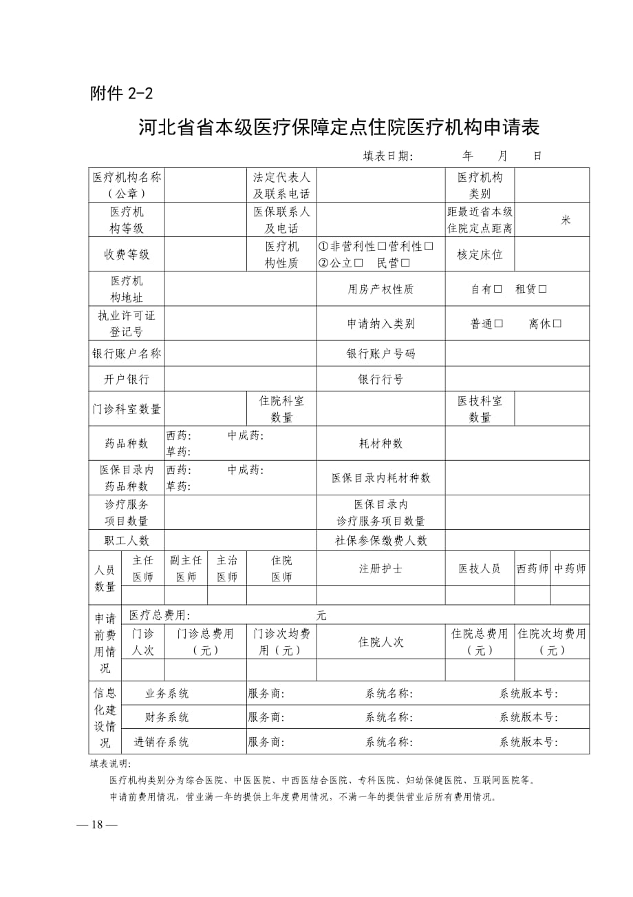 河北省省本级医疗保障定点住院医疗机构申请表_第1页