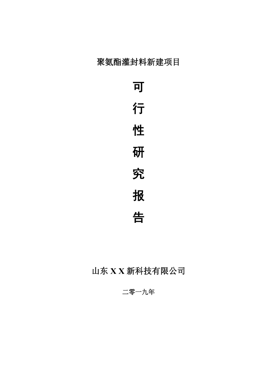 聚氨酯灌封料新建项目可行性研究报告-可修改备案申请_第1页