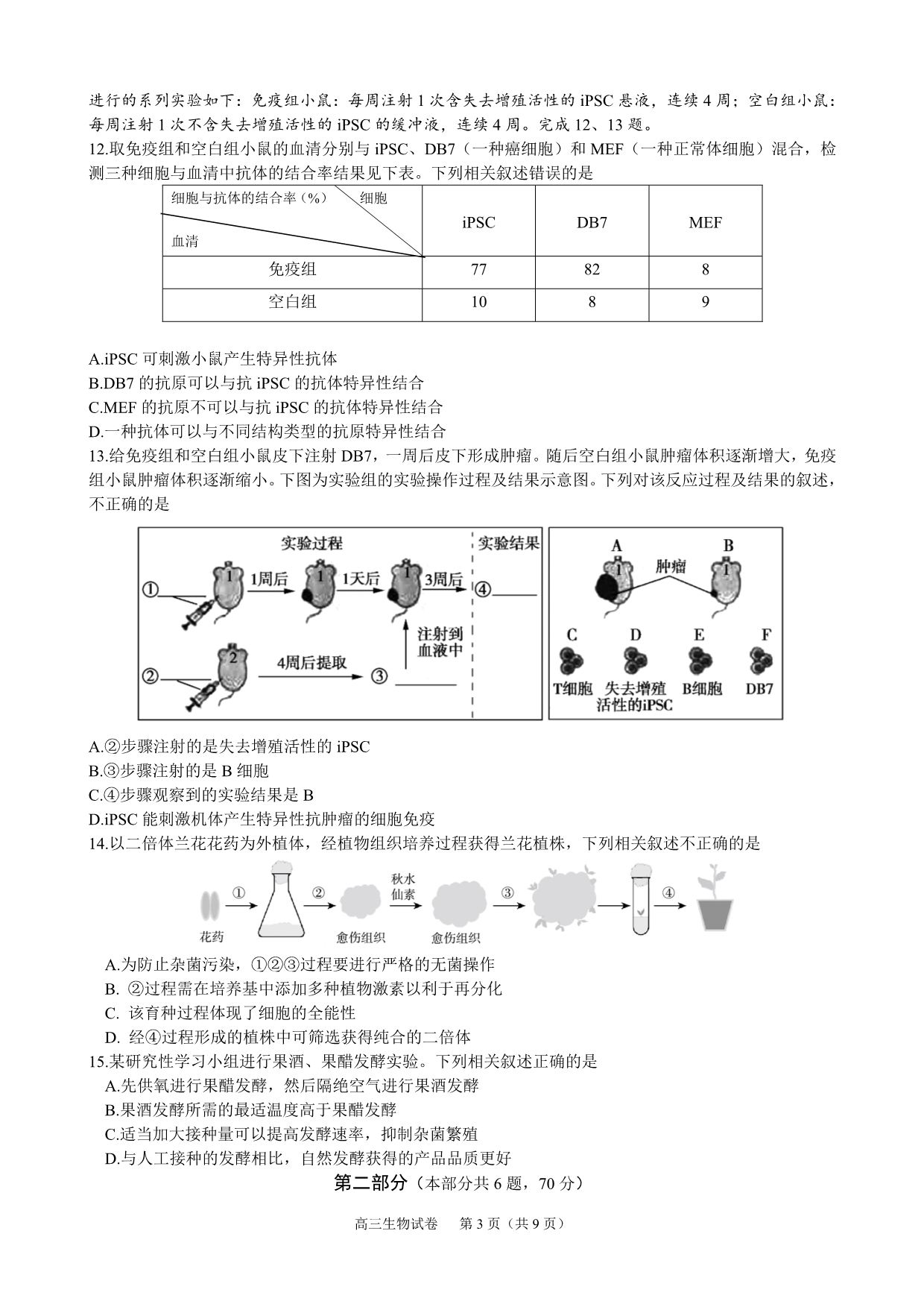 2020年北京海淀区高三第二学期生物期中练习（模拟一）_第3页