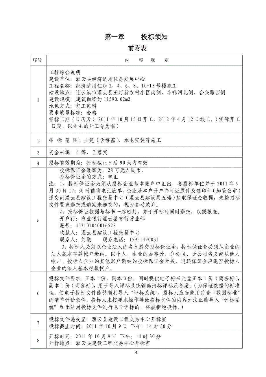 经济适用住房号楼工程招标文件_第4页