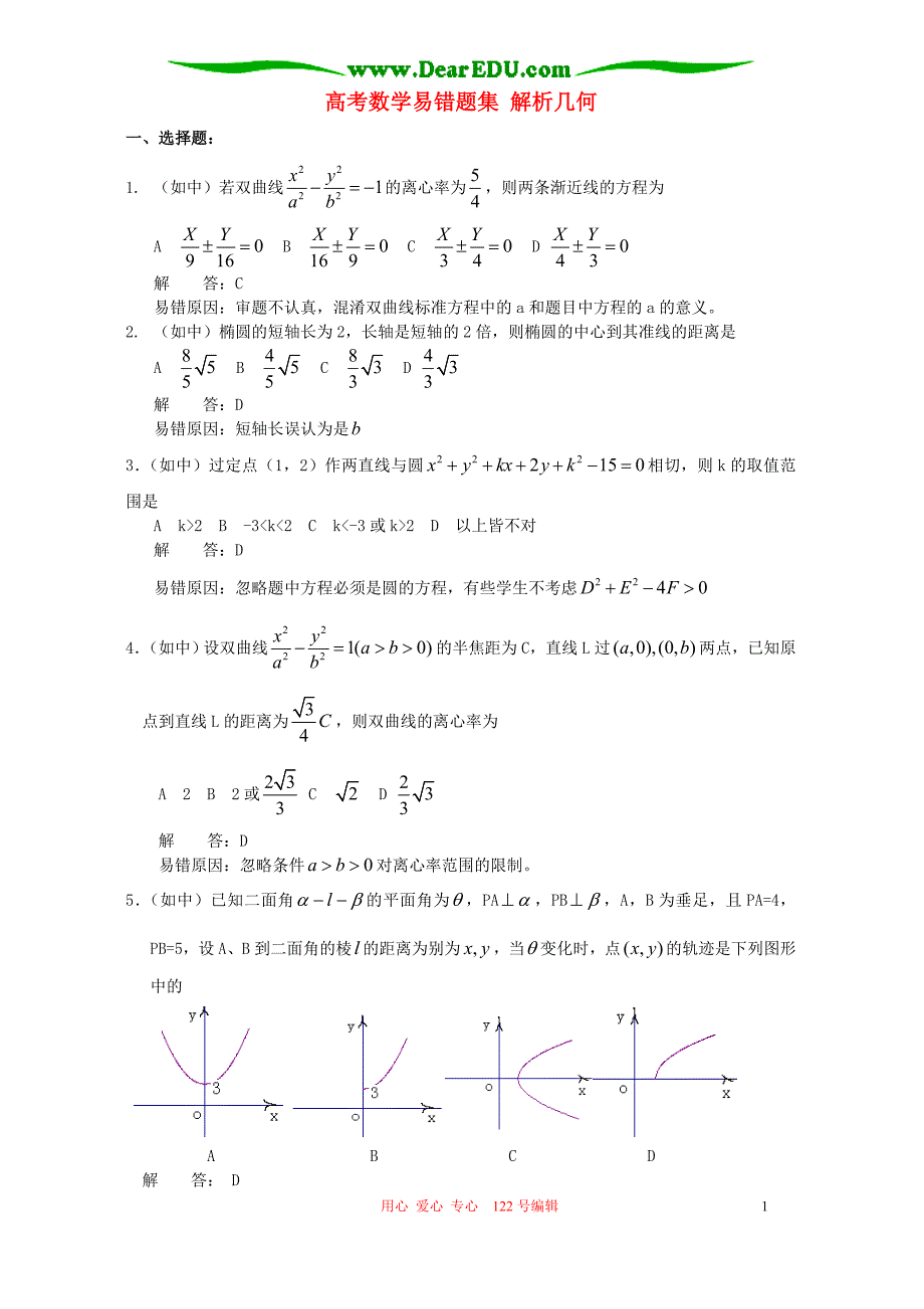 数学易错题集解析几何人教.doc_第1页