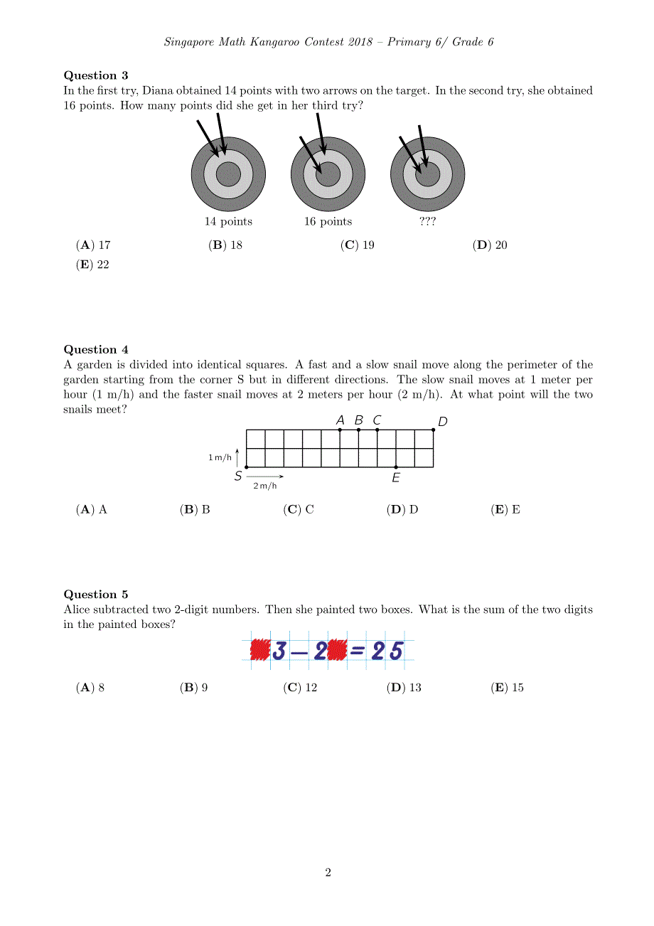 新加坡奥数袋鼠数学竞赛例题-6年级-Kangroo sample Primary-6 2018_第4页