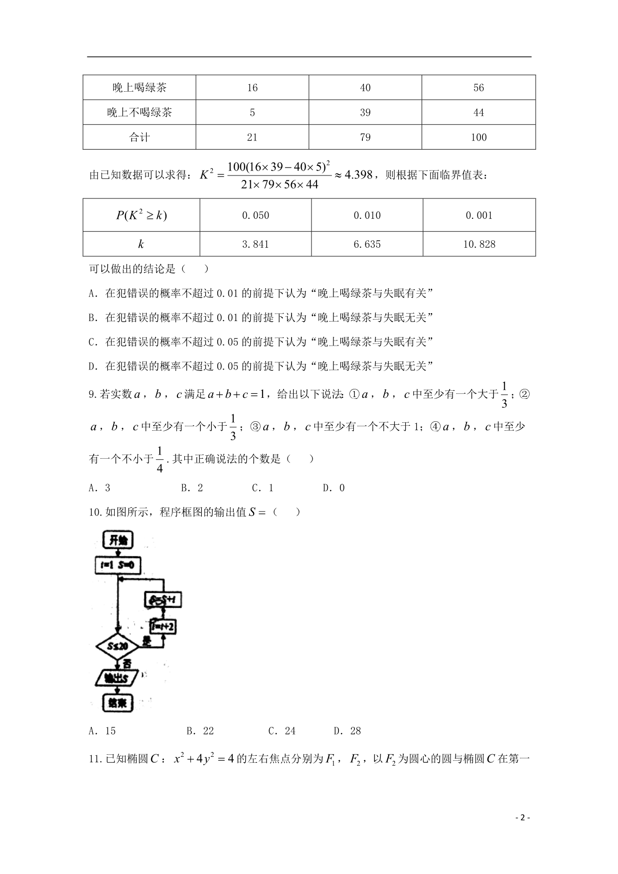 山西怀仁第一中学、应第一中学校高二数学下学期期末考试文.doc_第2页