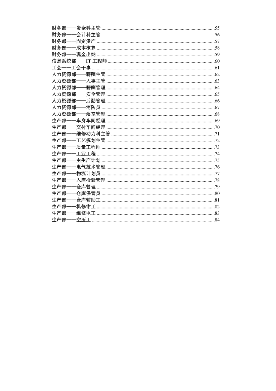 （汽车行业）汽车有限公司职位说明书_第3页