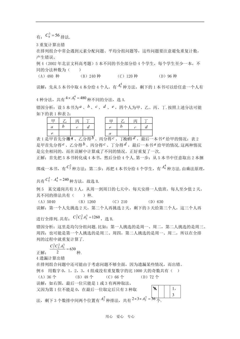 高三数学高中排列组合易错题分析.doc_第2页