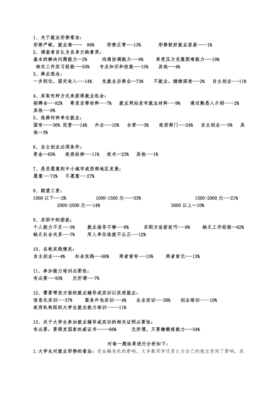 大学外国语学院关于毕业生就业调查问卷与分析报告_第2页