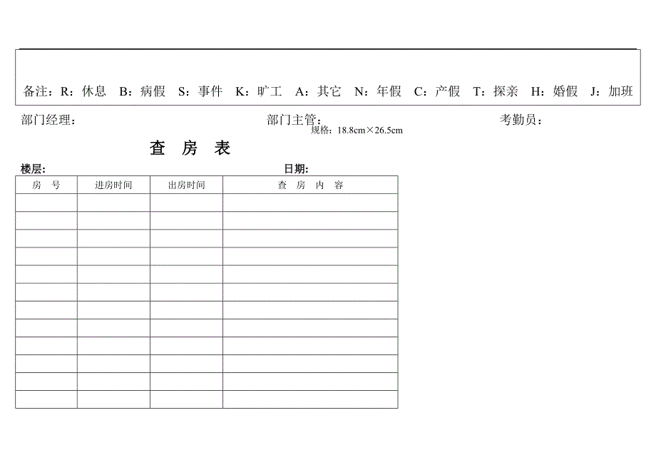 （酒店管理）客务部(客房)综合表格_第2页