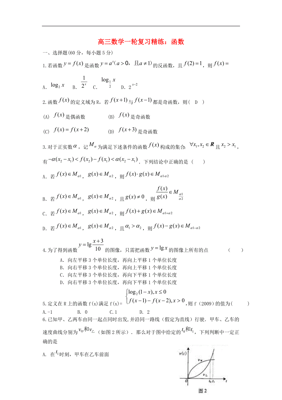 高三数学一轮复习精练：函数.doc_第1页