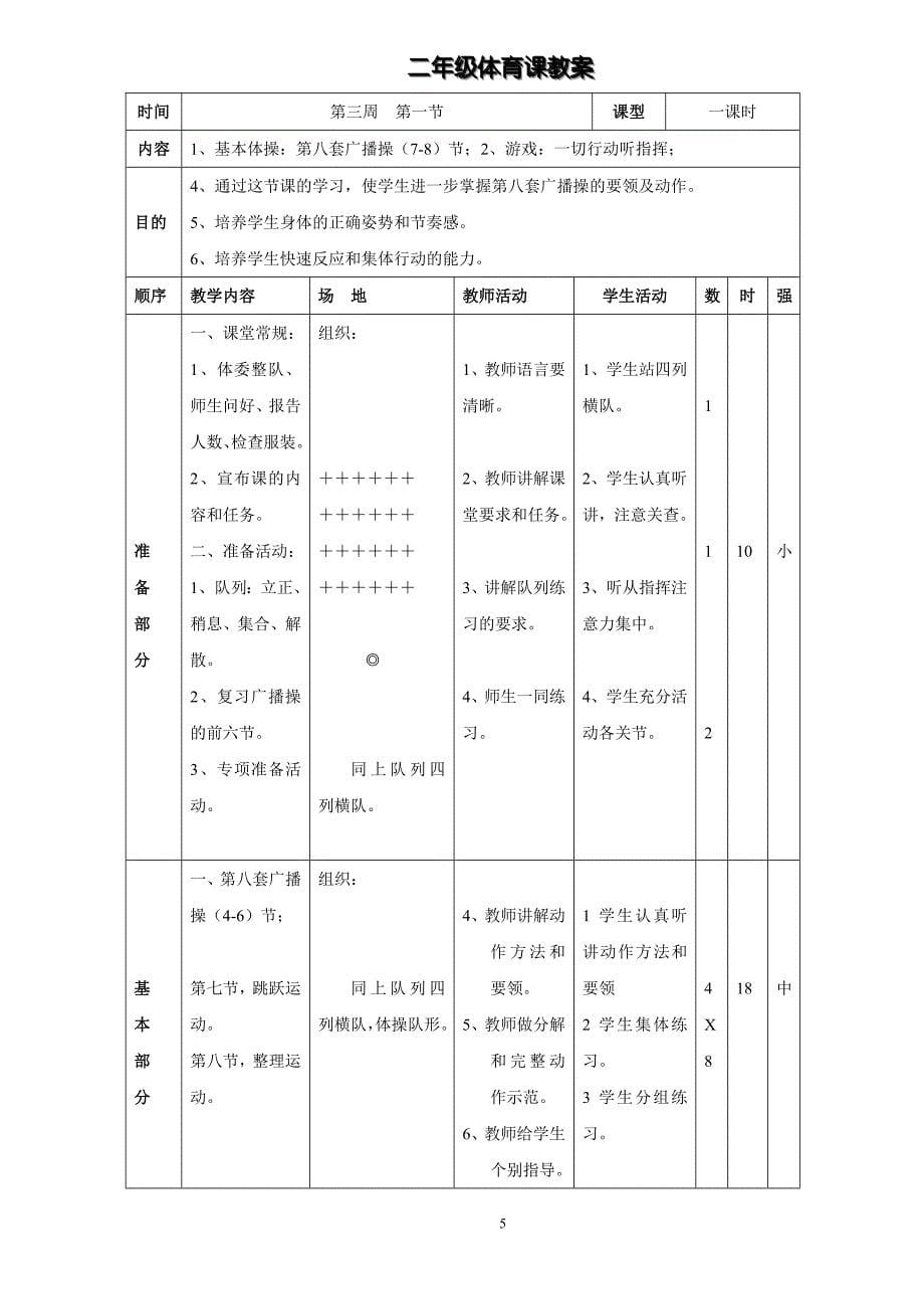 小学二年级体育教案设计全集.doc_第5页