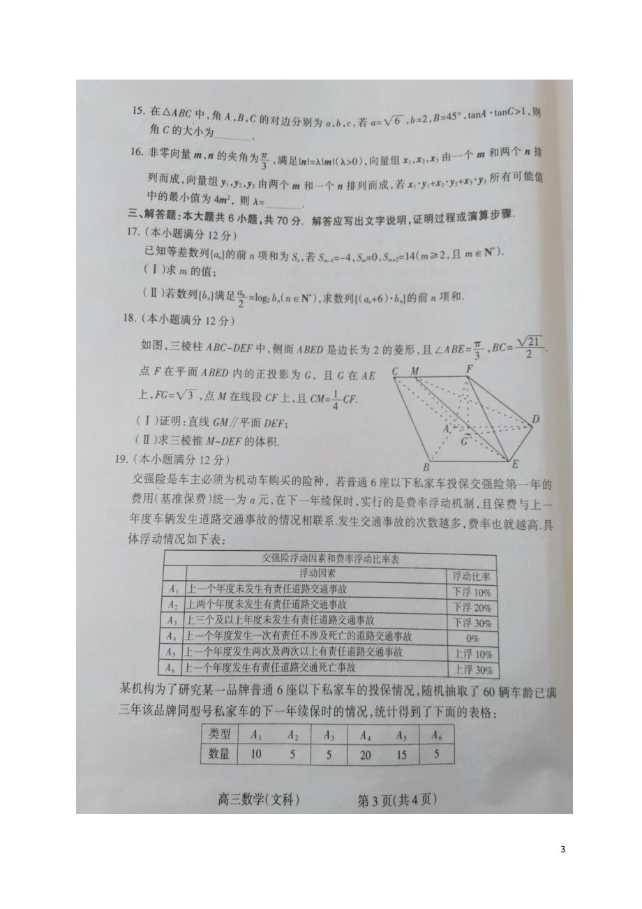 山西省晋中市届高三数学3月适应性调研考试试题文 (1).doc_第3页