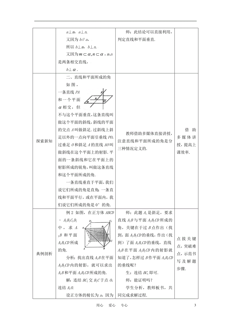 高中数学2.3.1直线与平面垂直的判定教案新人教A必修2.doc_第3页