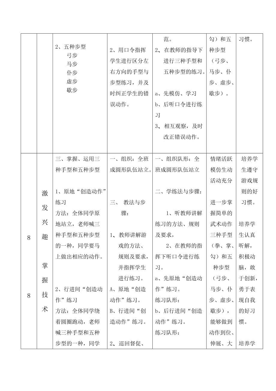 小学体育武术课教案设计.doc_第2页