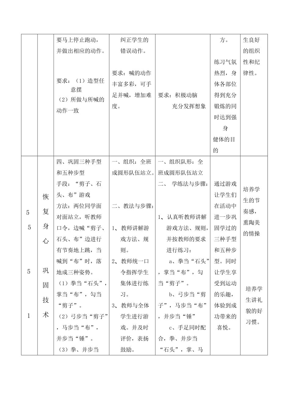 小学体育武术课教案设计.doc_第3页