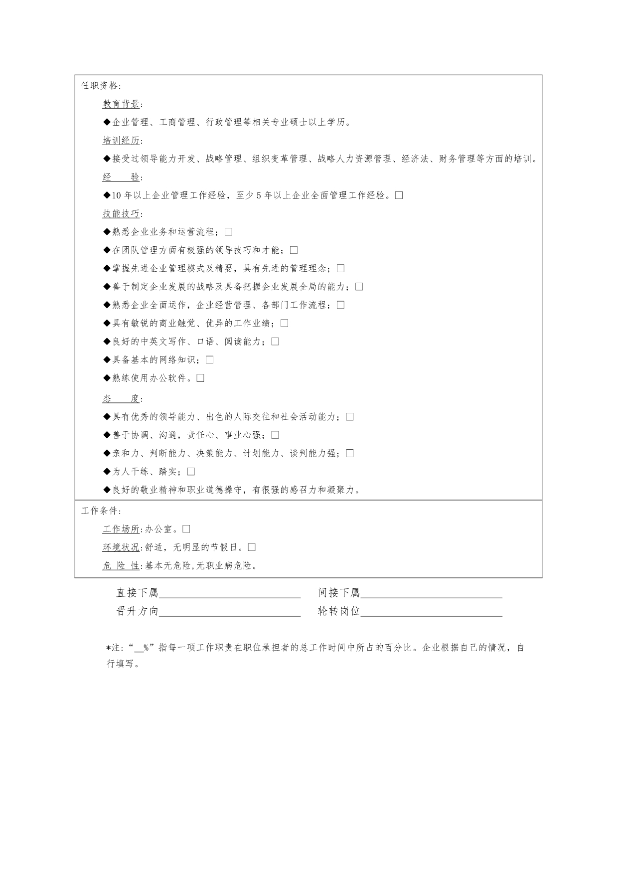 岗位说明书――高级管理职位_第2页