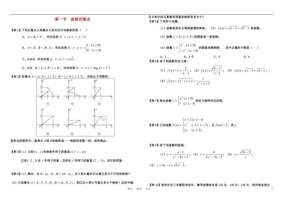 高中数学《函数的概念和图象》同步练习6苏教必修1.doc_第1页