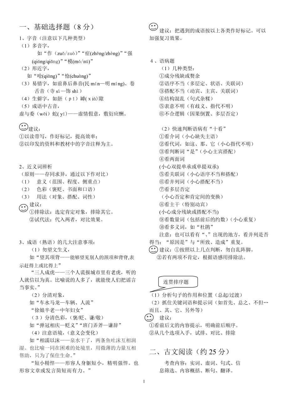 【高考精品】高考语文知识点梳理.doc_第1页