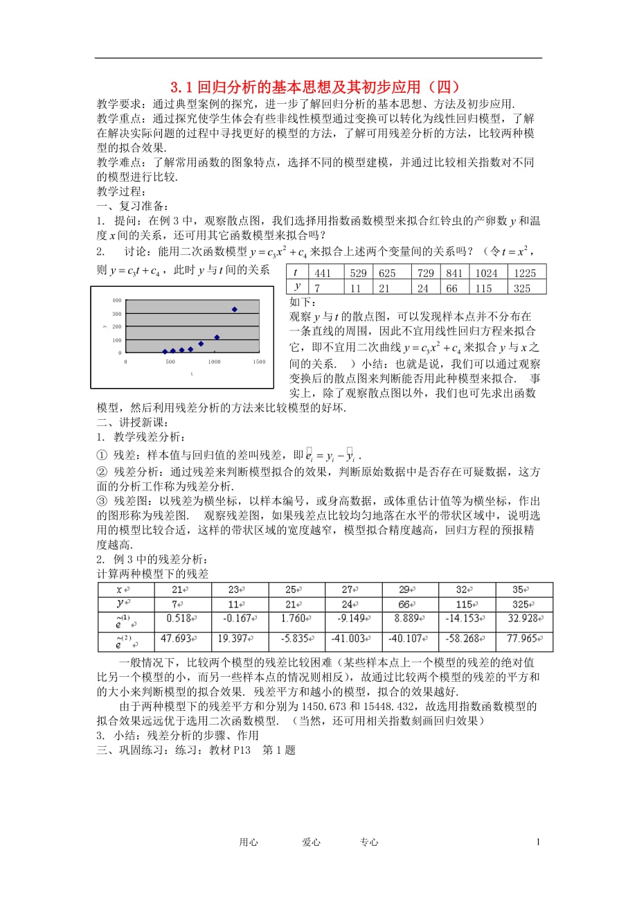 高中数学《回归分析的基本思想及其初步应用》教案6新人教A选修23.doc_第1页