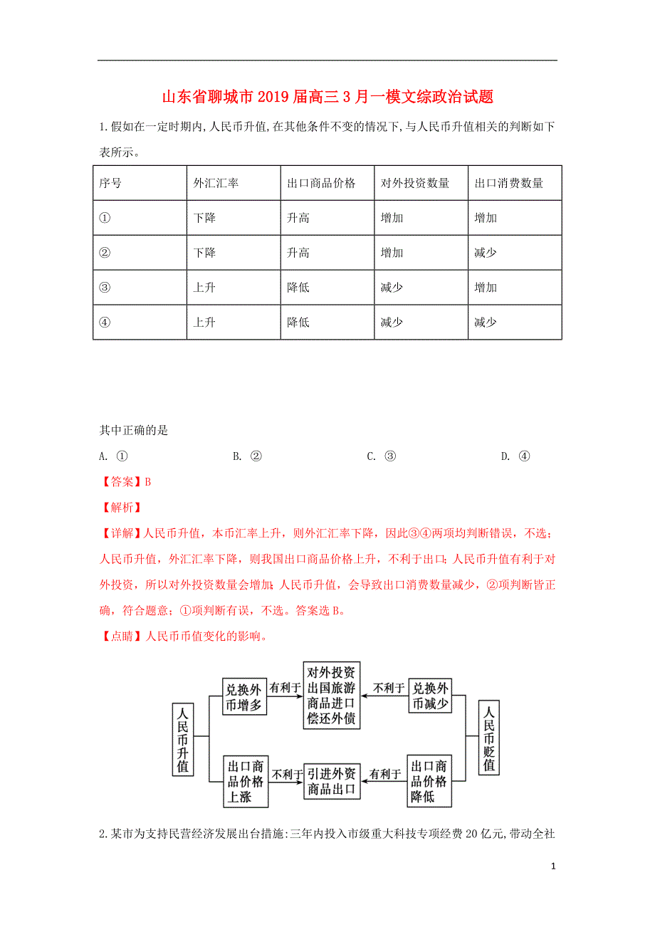 山东聊城高三政治一模 .doc_第1页