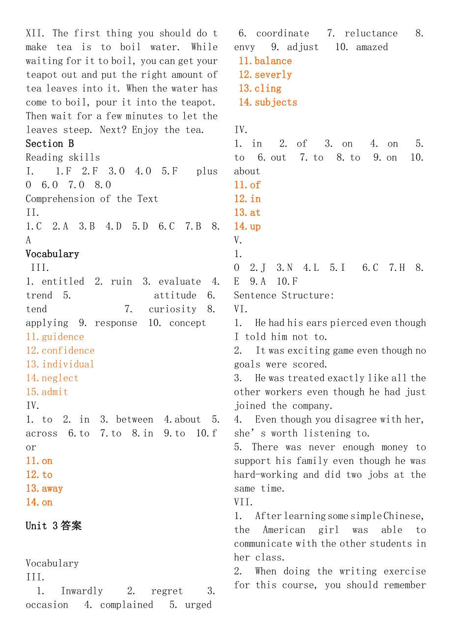 新视野大学英语读写教程-第二版课后练习答案必备.doc_第4页