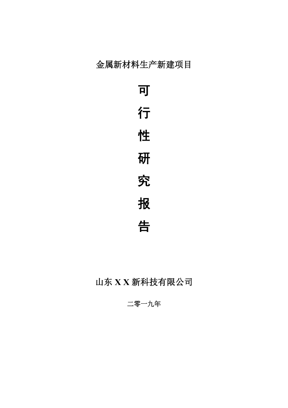 金属新材料生产新建项目可行性研究报告-可修改备案申请_第1页