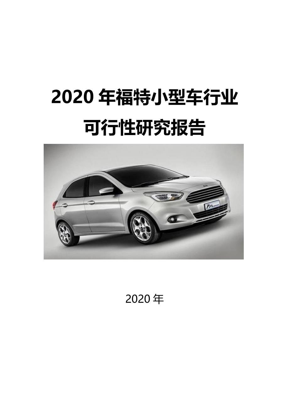2020福特小型车行业可行性研究报告_第1页