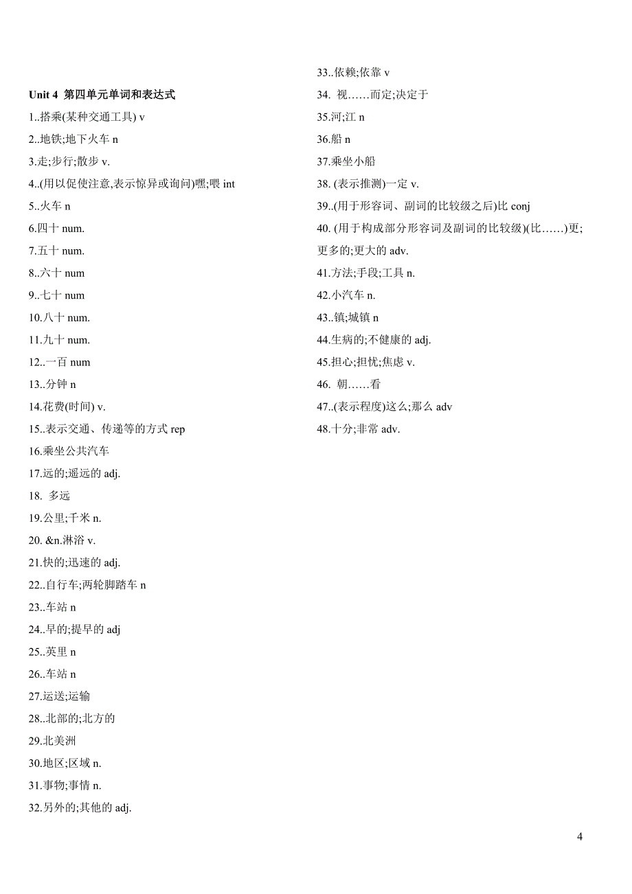 新版新目标八年级上册英语单词表(默写版).doc_第4页