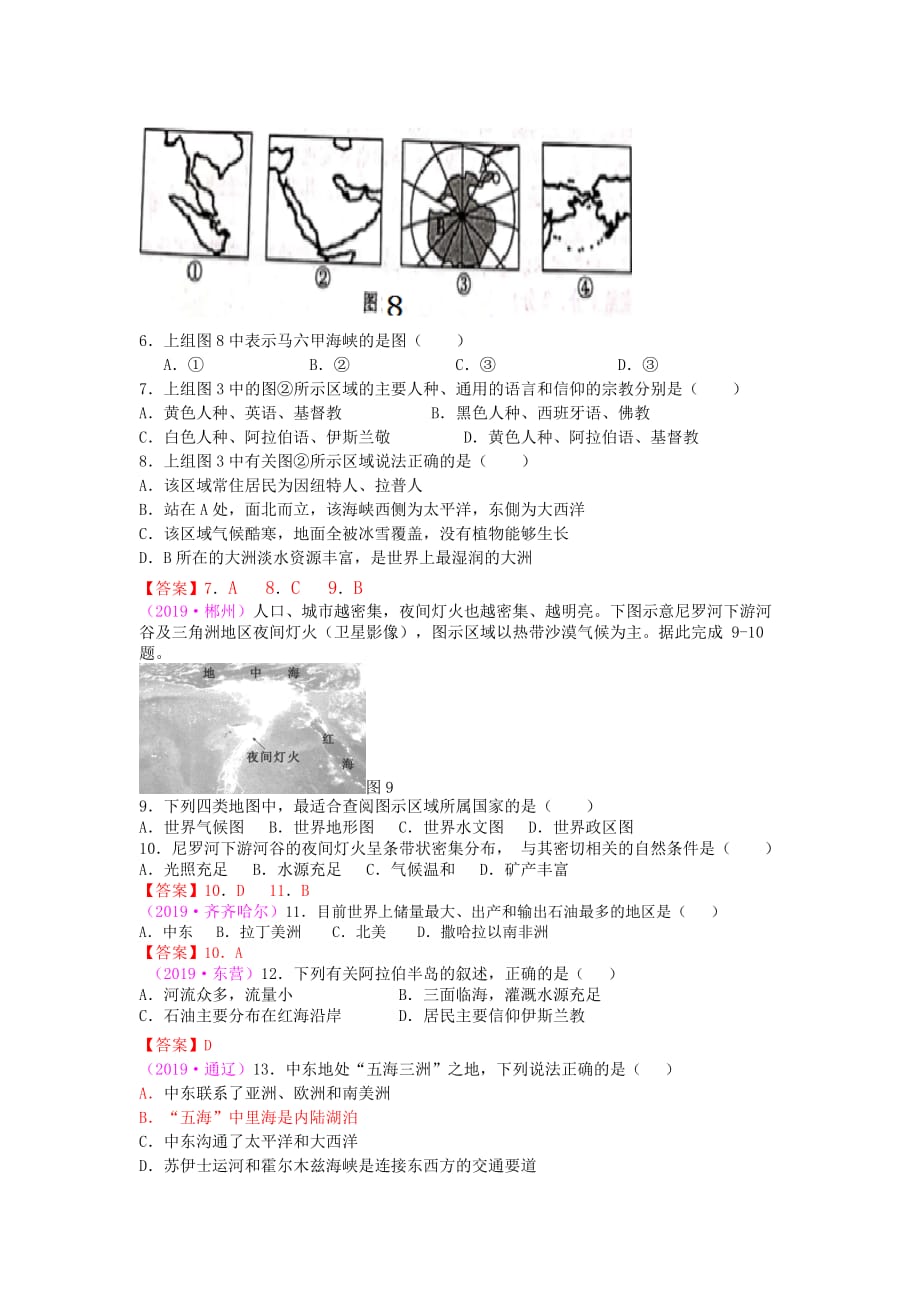 2019年全国各地地理中考题分类汇编14：西亚.doc_第4页