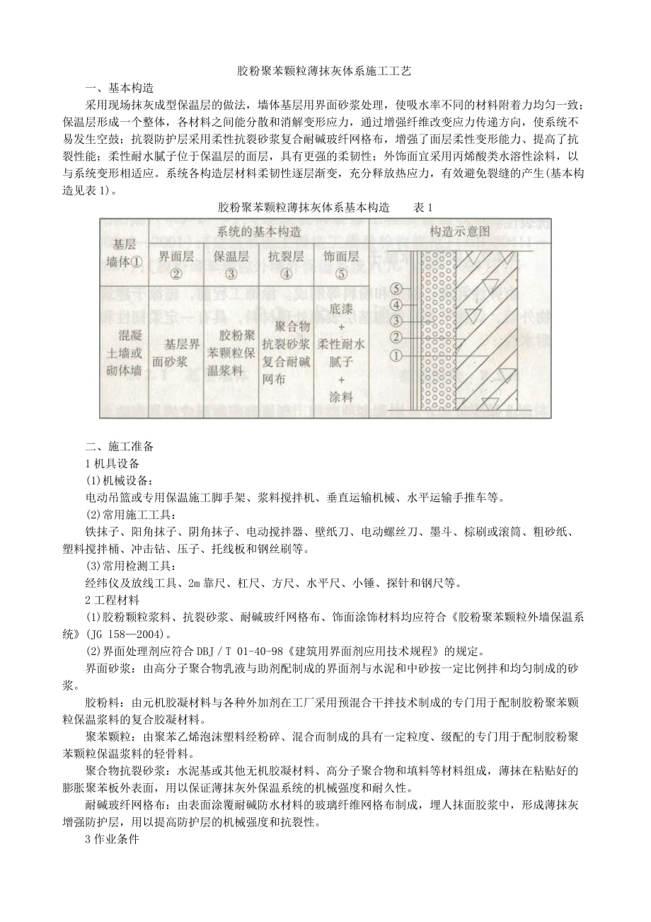 （建筑工程管理）胶粉聚苯颗粒薄抹灰体系施工工艺_第1页