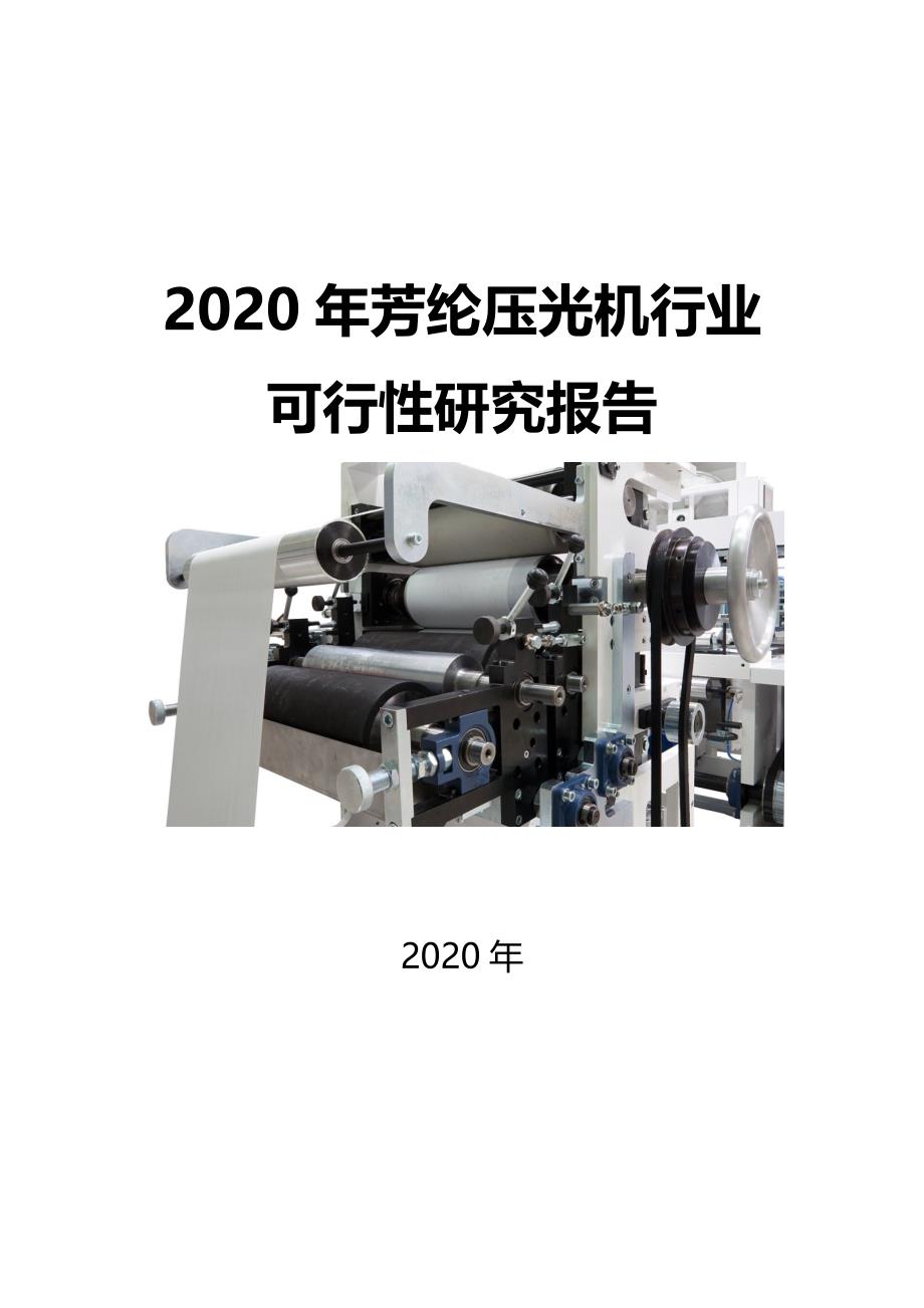 2020芳纶压光机行业可行性研究报告_第1页