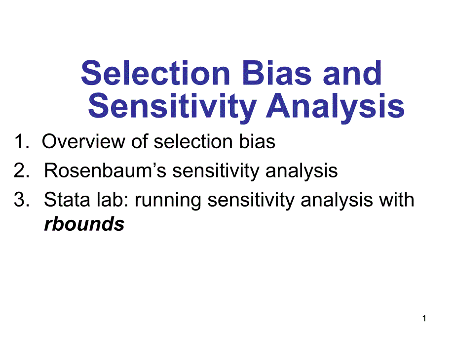 Selection bias and sensitivity analysis_第1页