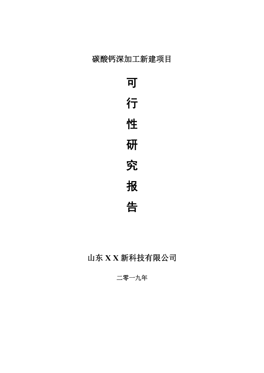 碳酸钙深加工新建项目可行性研究报告-可修改备案申请_第1页