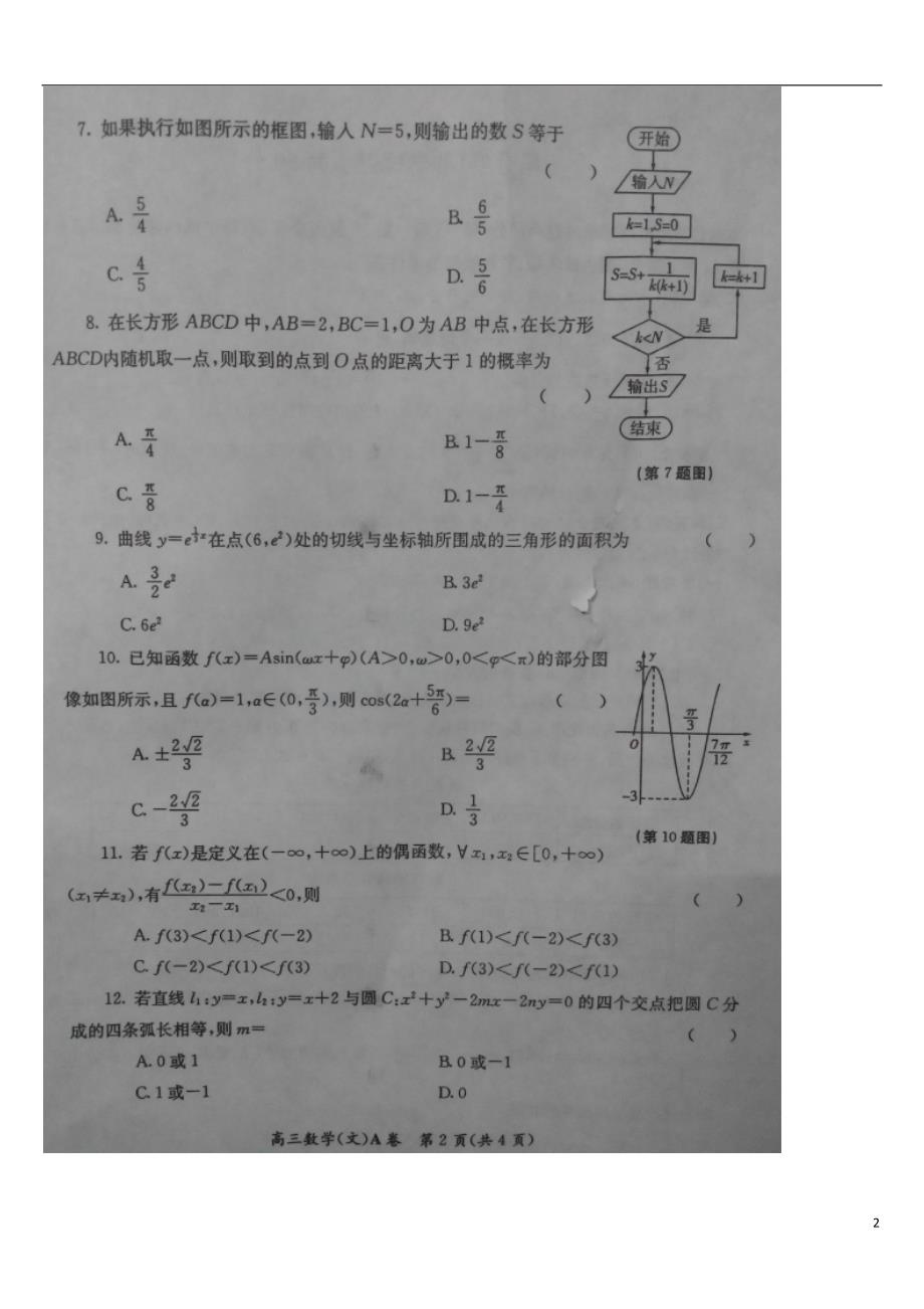 陕西高考数学全真模拟考试二文.doc_第2页