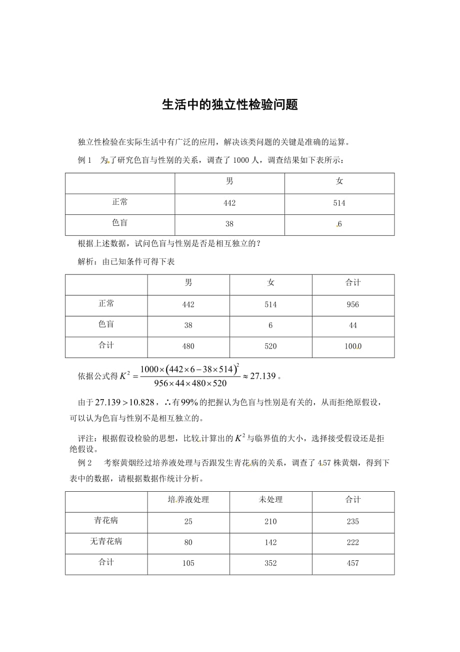 数学：1.2《独立性检验的基本思想及其初步应用》教案(选修1—2).doc_第3页