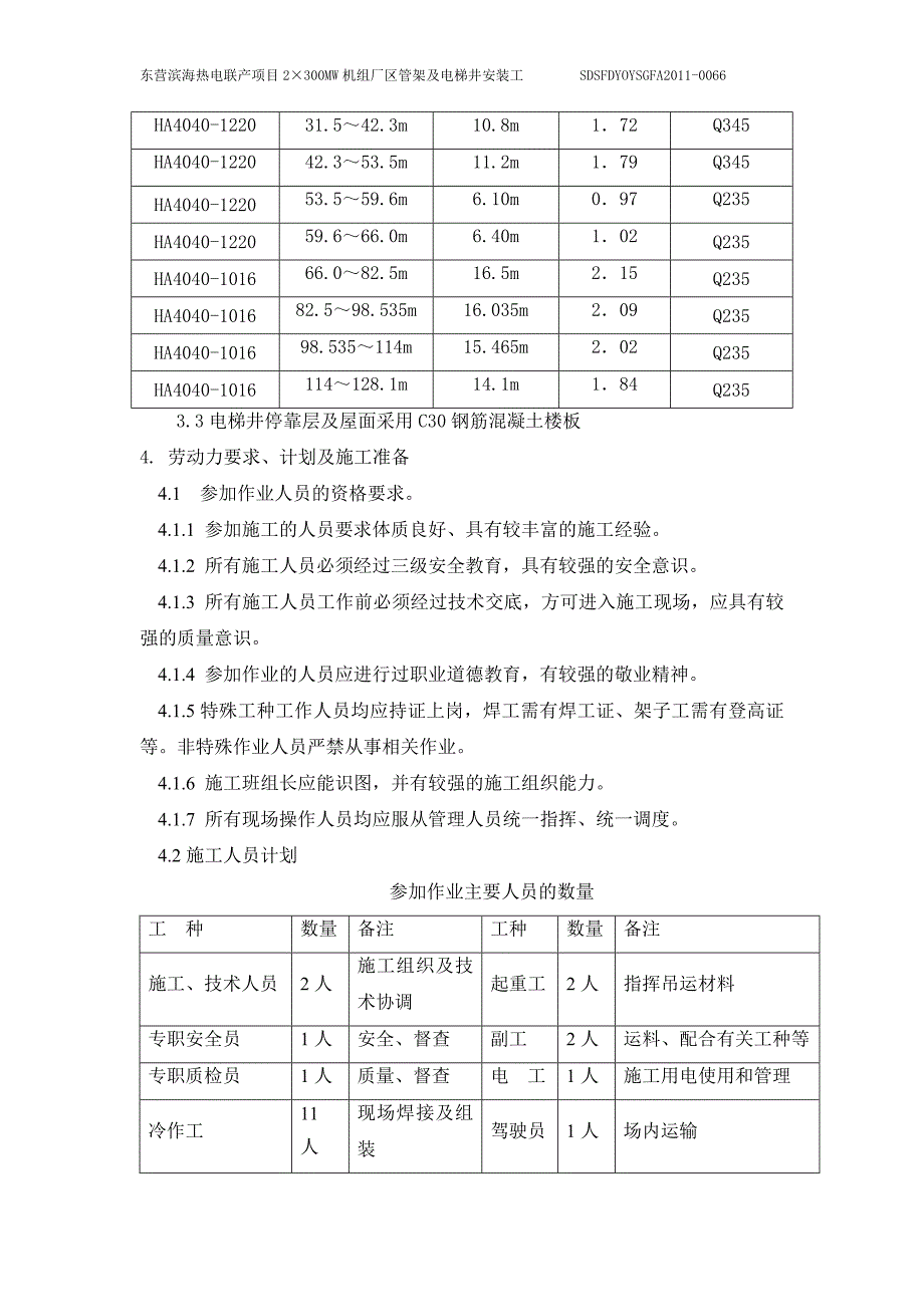 （建筑工程管理）锅炉电梯井钢构施工方案_第4页