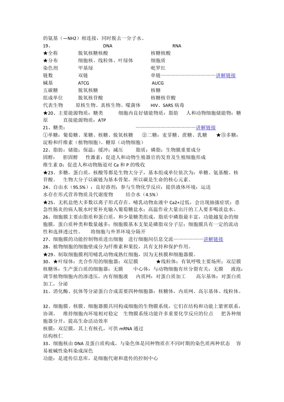 必修一 分子与细胞知识清单.doc_第2页