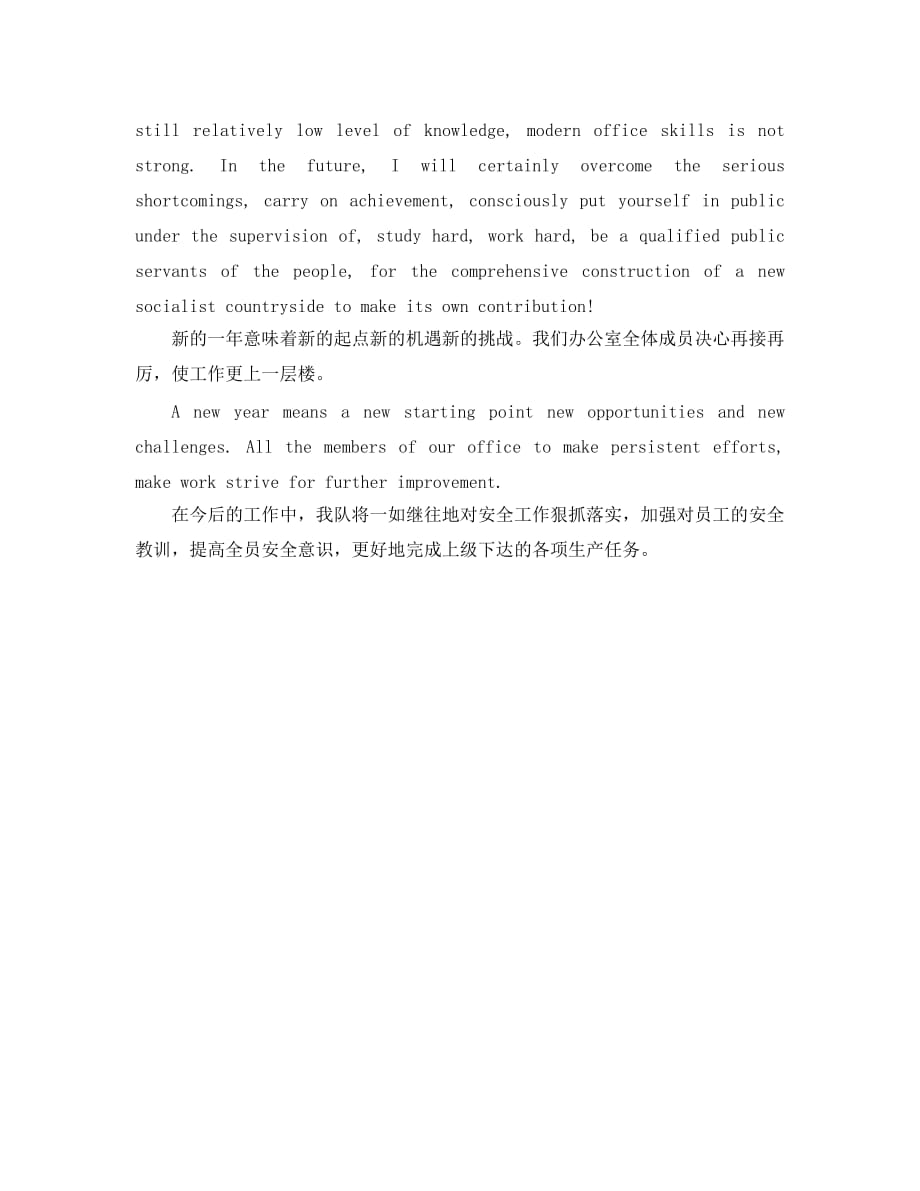 个人工作报告总结结尾语「中英文」_第3页