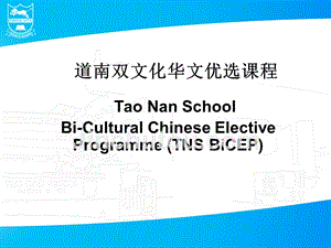 双文化华文优选课程Tao Nan School（三月）
