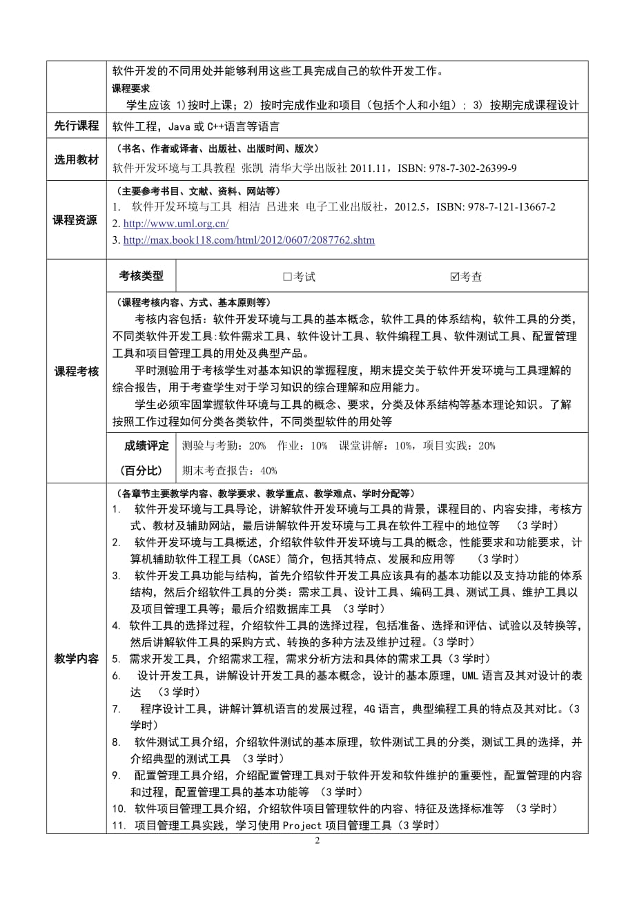 四川大学软件学院本科课程教学大纲_第2页