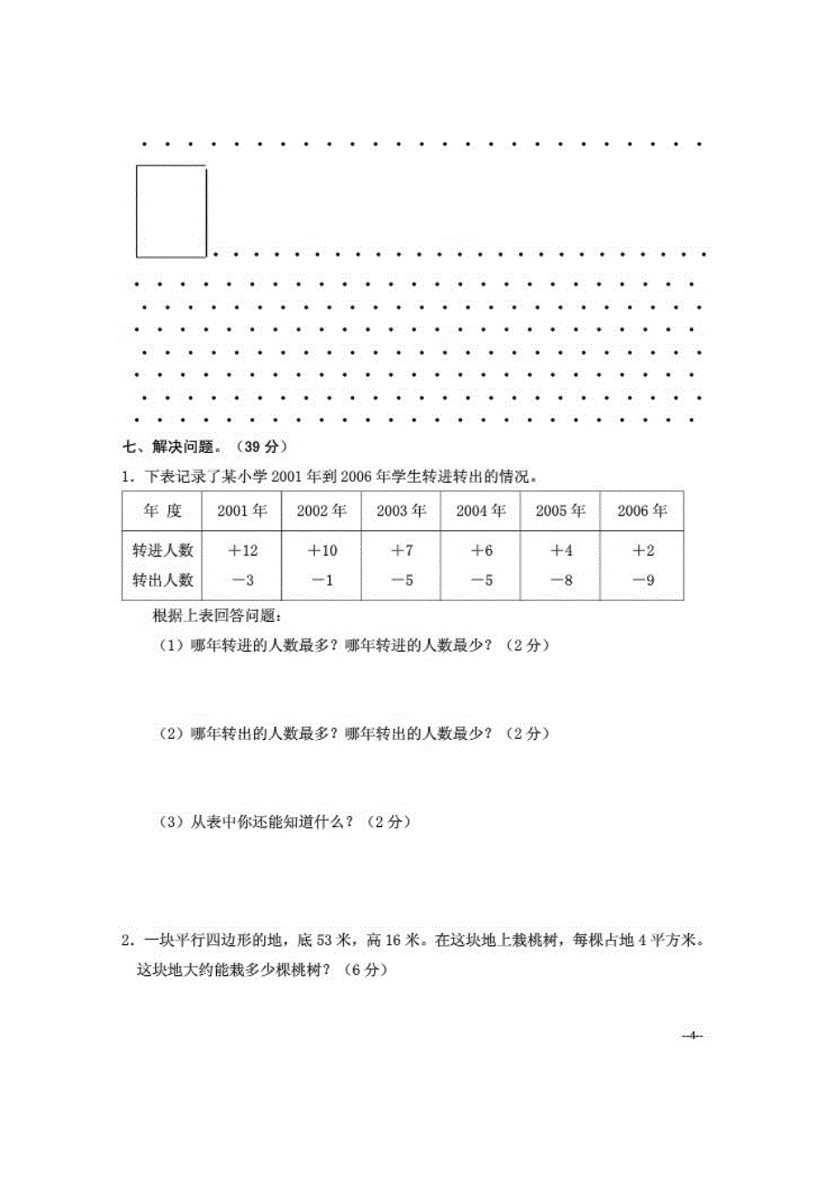 苏教版)五年级数学上册 第一、二、三单元测试卷.doc_第4页