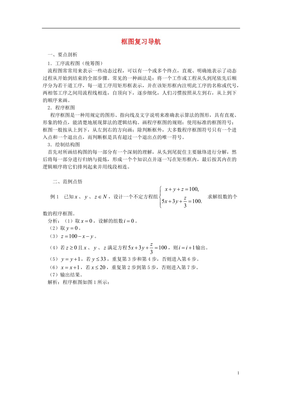 高中数学第二章框图2.1流程图框图复习导航素材北师大版选修1_2.doc_第1页