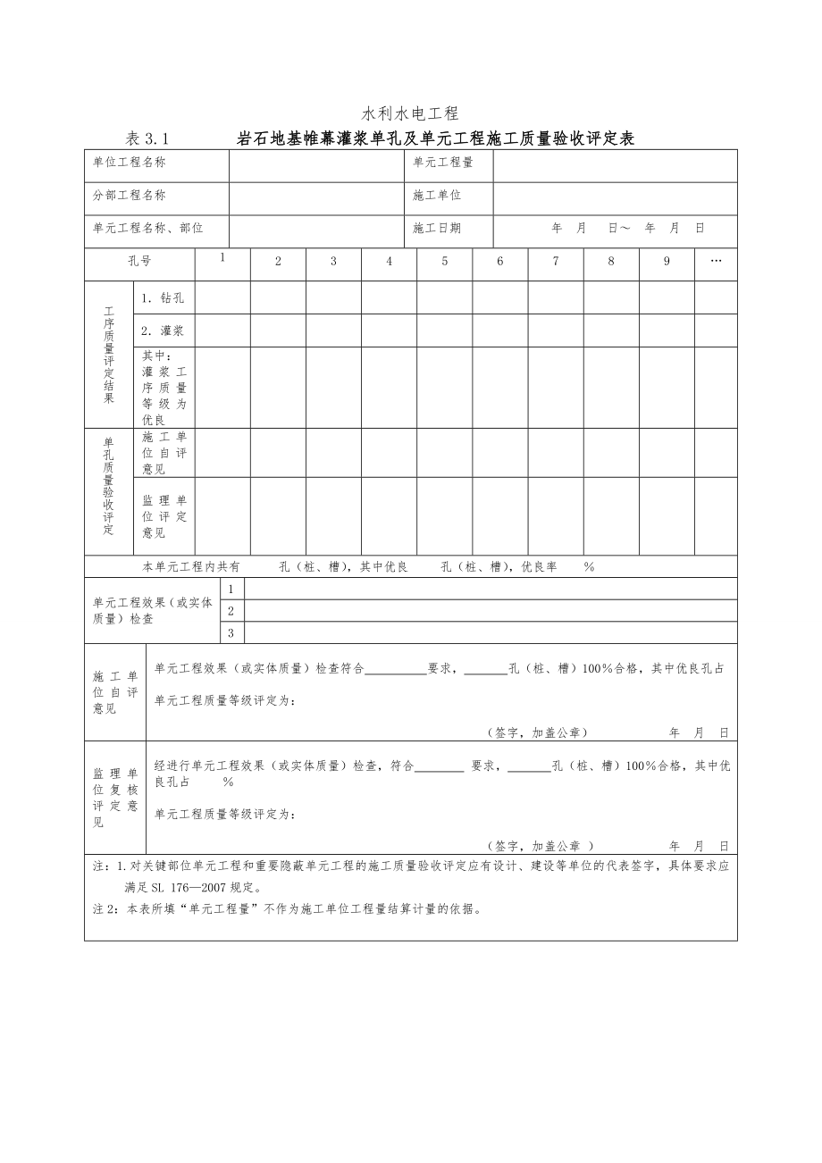 灌浆工程质评表与填表说明_第2页