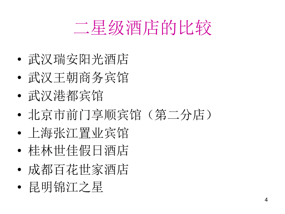 旅行社计调操作实务作业旅游六要素之住(武汉为主)PPT课件.ppt_第4页