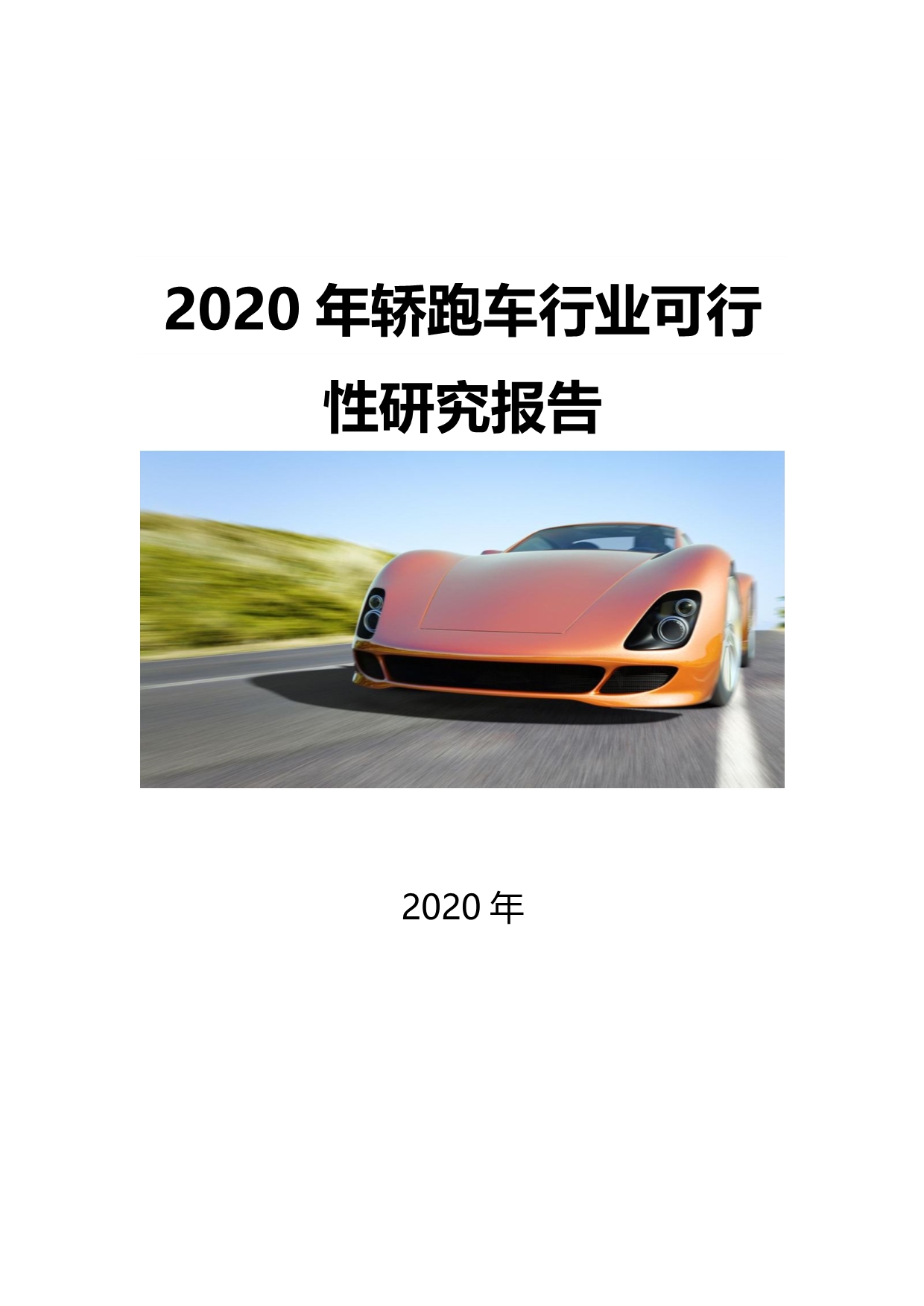 2020轿跑车行业可行性研究报告_第1页