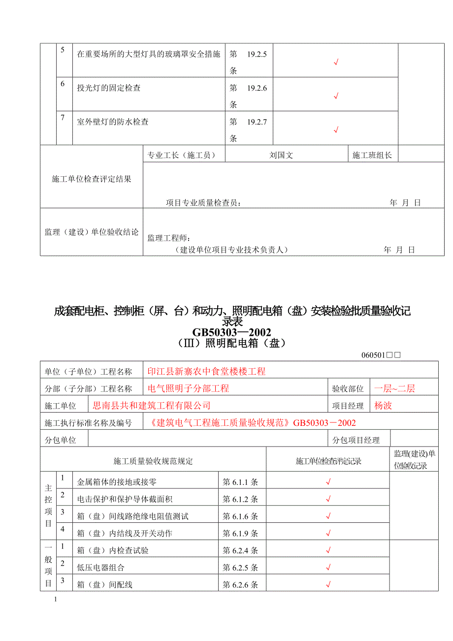 水电安装检验批质量验收记录表培训讲学_第2页