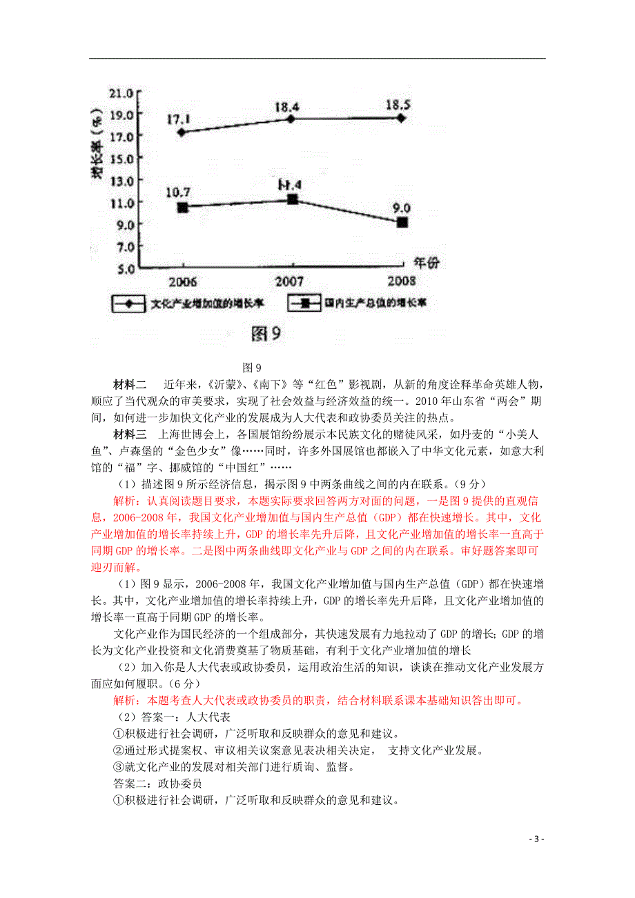 普通高等学校招生全国统一考试文综政治山东卷解析.doc_第3页