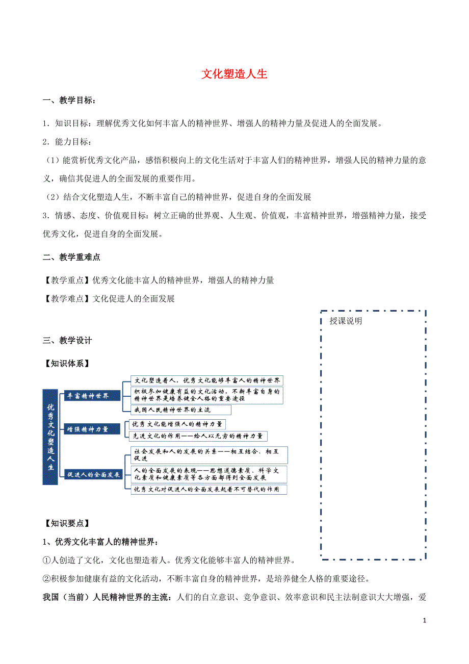 高中政治第02课第02节文化塑造人生教案必修32.doc_第1页