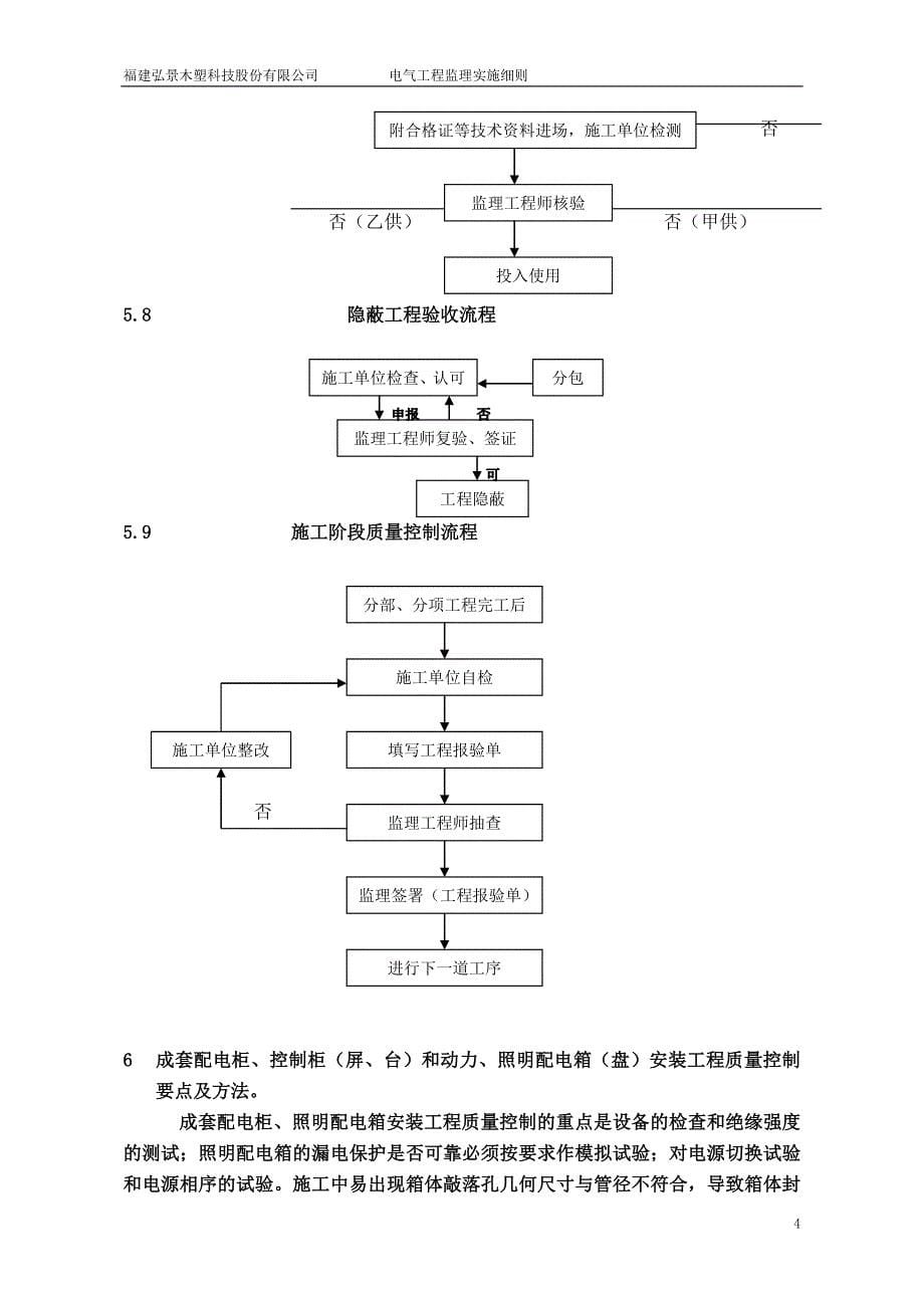 （建筑电气工程）弘景木塑电气工程监理实施细则_第5页