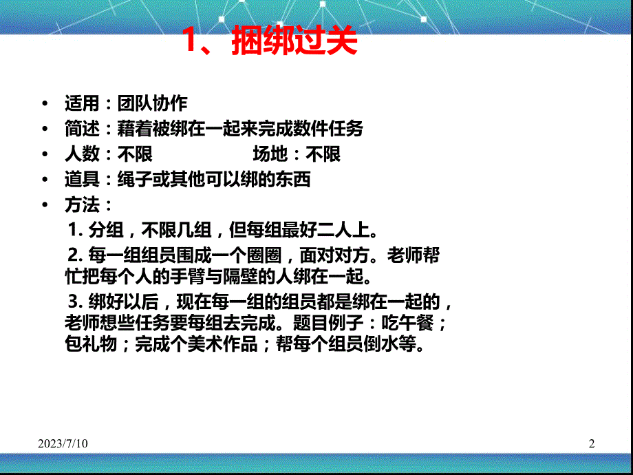 培训课程之(可以激励团队凝聚力的游戏)PPT课件.ppt_第2页